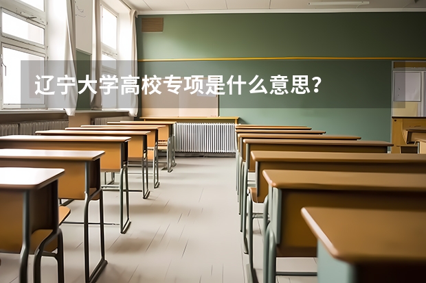 辽宁大学高校专项是什么意思?