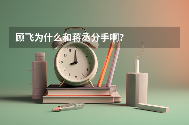 顾飞为什么和蒋丞分手啊?