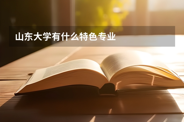 山东大学有什么特色专业