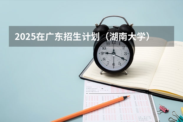 2025在广东招生计划（湖南大学）